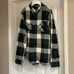 Men’s Vans Green and Black Flannel Shirt Large